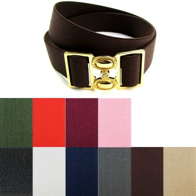 画像1: 日本製 約30mm ゴムベルト サッシュベルト ダンスベルト 無地 ゴールド