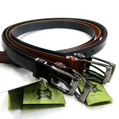 画像2: 日本製 紳士 ビジネスベルト 約30mm フェザー 両面本革 ディバイド 訳アリ