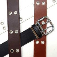 日本製　40mm　作業用ベルト　合皮　2P　全穴ハトメ