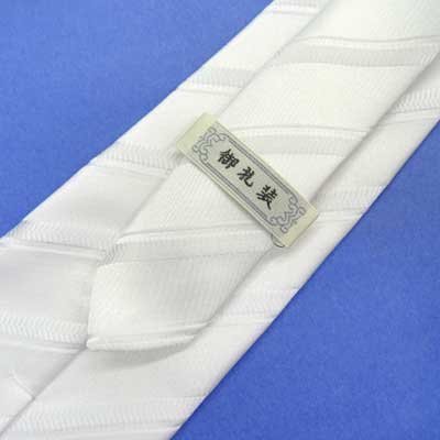 画像3: 日本製　礼装　白ネクタイ　ポリエステル　柄入り　ポケットチーフ付　柄指定不可