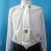 画像3: 日本製　礼装　白ネクタイ　正絹　シルク　柄入り　ポケットチーフ付き　撥水加工 (3)