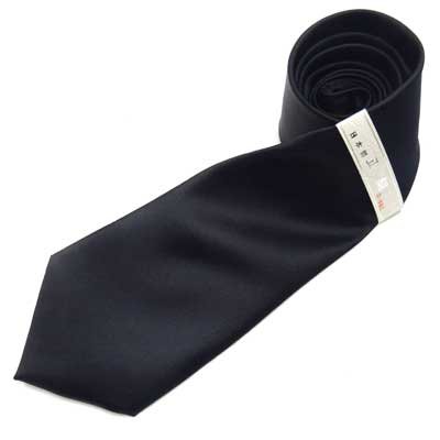 画像2: 日本製　礼装　黒ネクタイ　正絹（シルク）　無地　撥水加工　ネックステッチ　2055-002