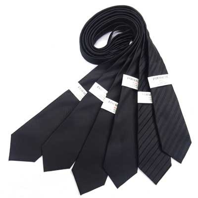 画像2: 日本製　礼装　黒ネクタイ　正絹（シルク）　柄入　撥水加工　2055-101