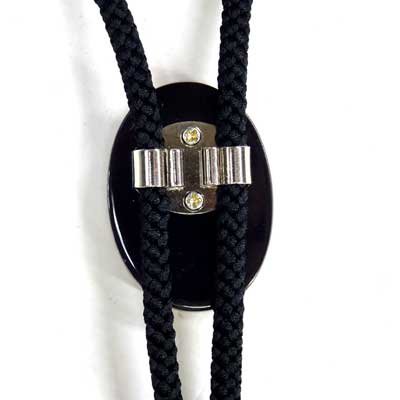 画像4: 日本製　ループタイ　ボロータイ　ポーラータイ　レーヨン紐　アクリライト　金箔入り　黒