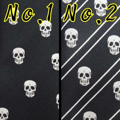 画像5: 日本製　ネクタイ　ユニセックス　ポリエステル　ドクロ