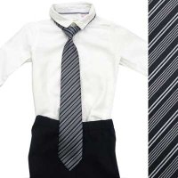 日本製　子供用ネクタイ　生地紐式　ポリエステル　モーニング