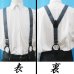 画像2: 【受注生産品】返品不可 超ロング 大きめ 日本縫製 35mm Ｙ型サスペンダー 本革 七々子 カシメボタン式 ゲバルト クレストピン (2)