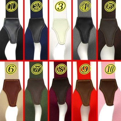 画像3: 日本製 30ｍｍ Y型 サスペンダー 本革 七々子 カシメボタン式 無地