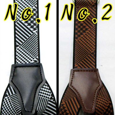 画像3: 【受注生産品】 返品不可 日本製 30ｍｍ Y型 BWC サスペンダー ハンドプリント グレンチェック