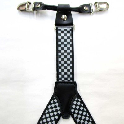 画像3: 【受注生産品】 返品不可 日本製 30ｍｍ Y型 BWC サスペンダー ハンドプリント 市松チェック
