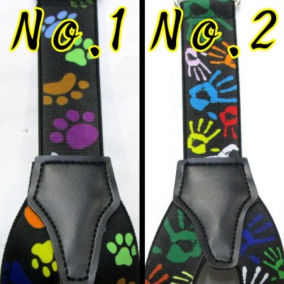 画像3: 【受注生産品】 返品不可 日本製 30ｍｍ Y型 BWC サスペンダー ハンドプリント 手形