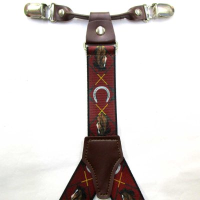 画像3: 【受注生産品】 返品不可 日本製 30ｍｍ Y型 BWC サスペンダー ハンドプリント アーガイルホース