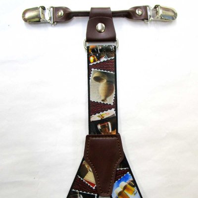 画像3: 【受注生産品】 返品不可 日本製 30ｍｍ Y型 BWC サスペンダー ハンドプリント 切手