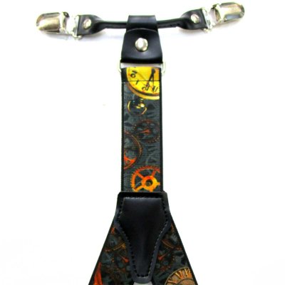 画像3: 【受注生産品】 返品不可 日本製 30ｍｍ Y型 BWC サスペンダー ハンドプリント スチームパンク