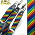 画像1: 【受注生産品】 返品不可 日本製 30ｍｍ Y型 BWC サスペンダー ハンドプリント レインボー (1)