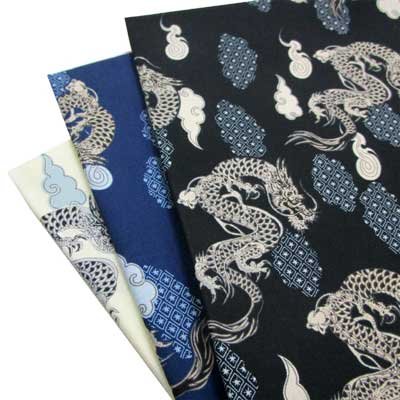 画像1: 日本製　バンダナ　コットン　綿　和柄　龍