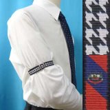 日本製　アームバンド　腕輪　袖丈調整　ゴム　ハンドプリント　千鳥　クレスト