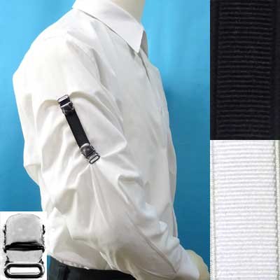 画像1: 日本製　裄吊り　シャツガーター　袖丈調整　ゴム　CR　マンボ無地