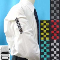 日本製　裄吊り　シャツガーター　袖丈調整　ゴム　CR　チェッカー