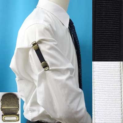画像1: 日本製　裄吊り　シャツガーター　袖丈調整　ゴム　AG　マンボ無地