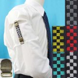 日本製　裄吊り　シャツガーター　袖丈調整　ゴム　AG　チェッカー