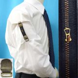 日本製　裄吊り　シャツガーター　袖丈調整　ゴム　AG　ハンドプリント　ファスナー