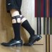 画像1: 日本製　ソックスガーター　レッグガーター　靴下留め　合皮　ストライプ　4125-003 (1)