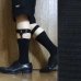 画像1: 日本製　ソックスガーター　レッグガーター　靴下留め　本革　ゴム裏ニット　マンボ　4125-401 (1)