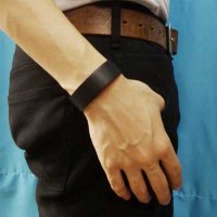 日本製　本革　リストバンド　ブレスレット　20mm　穴無し