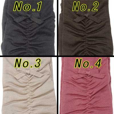 画像6: 日本製　婦人　ジャージ手袋　天然素材　指切り　ロング　シャーリングリボン