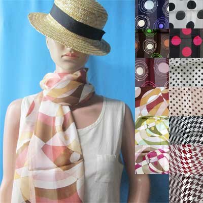 画像1: 日本製　スカーフ　ストール　ショール　シルク　正絹