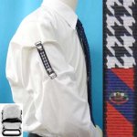 画像: 日本製　裄吊り　シャツガーター　袖丈調整　ゴム　CR　ハンドプリント　千鳥　クレスト