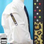 画像: 日本製　裄吊り　シャツガーター　袖丈調整　ゴム　CR　ハンドプリント　水玉　ヒョウ