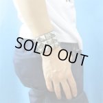 画像: 日本製　本革　リストバンド　ブレスレット　3連スタッズ　No.570
