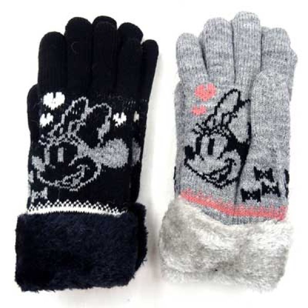 画像2: 台湾製婦人ニット手袋　二重手袋　インナーボア　ミ二ーマウス　MK41126 (2)