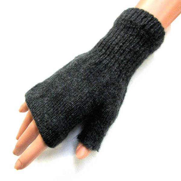 画像4: 日本製 レディース 婦人 ニット手袋 指無し #4373124 無地 (4)
