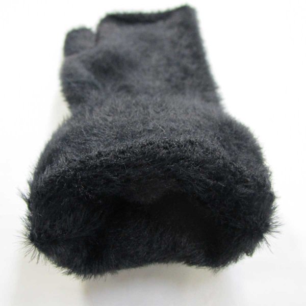 画像3: 中国製 レディース 婦人 ニット手袋 指無し #3261 ふわふわボア 中長丈 (3)
